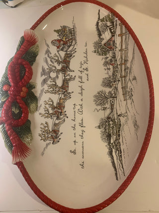 14x10” Fitz & Floyd Christmas oval platter MTS|131531