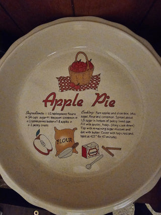 Apple Pie Recipe Plate w/Lid 2pcs RCD