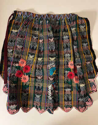 Vintage Guatemalan embroidered floral apron RSV