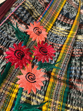 Vintage Guatemalan embroidered floral apron RSV