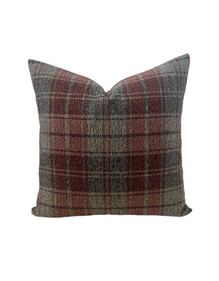 Gray plaid pillow 18x18 RSV
