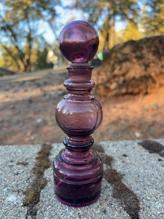 JP 7” vintage purple art glass with stopper