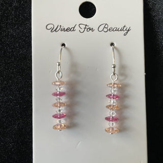 earrings, margarita beads 2-tone pink RSV