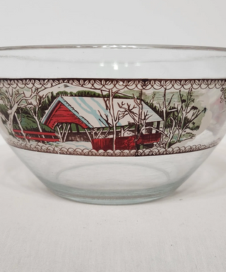 The Friendly Village,  9" glass bowl, Johnson Bros Christmas RCD|128619