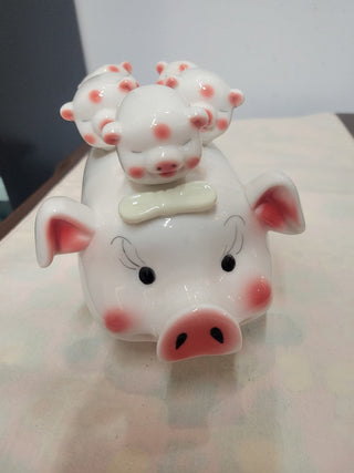 Joyful Mother Pig & 5 Piglets Bank RCD