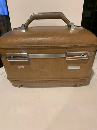 Vntg American Tourister train case brn MTS|133695