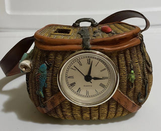 Fishing Bag Clock 6 1/2 Long 3 1/2 Wide, 4" #47 VV MTS|109019