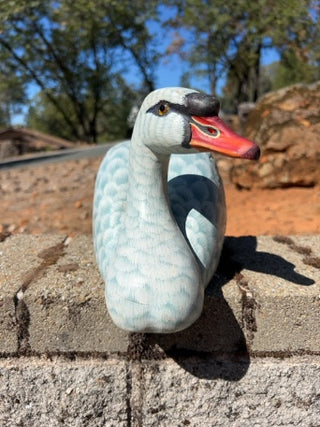 JP AS IS Wooden Hand Painted Swan