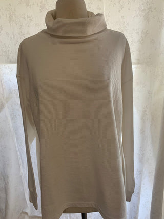 Lands End White funnel neck sweater MTS|131030