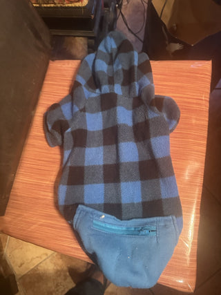 Small dog Plaid blue and Black sweater