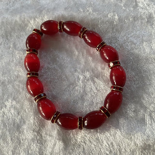 red stretchy bracelet w/ red rhinestones RSV