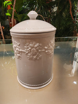 White Canister w/ lid Wedgwood Festivity RSV