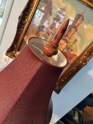 SET ONLY 2 Lamps, Shades, Finials MTS