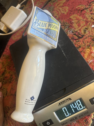 Beer Keg Tap Handle Advertising Blue Moon, Belgian White., Wheat Ale 9.75 #47 VV MTS|96123