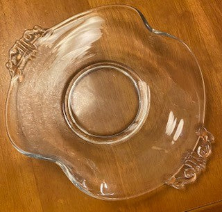 Glass Trinket Tray w Two Upturned Sides