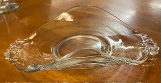 Glass Trinket Tray w Two Upturned Sides