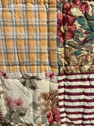 PAIR OF WILLIAMS-SONOMA COTTON STANDARD SIZE  PILLOW VINTAGE QUILT DESIGN (KJS) RCD|68998