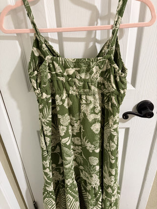 Women's Sofia Vergara Medium Olive Hawaiian Floral Maxi Dress RCD|158815