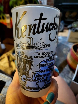 1950's Kentucky the Blue Grass State Frosted cup