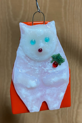 Art Glass Little Bear Christmas Ornament RSV|129107