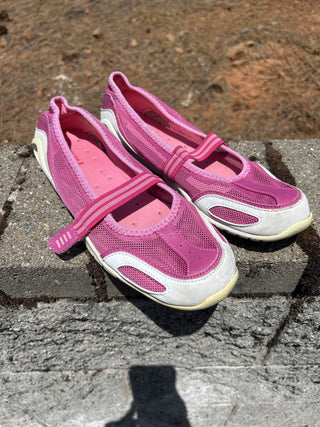 12F Lands' End Womens Mary Jane Sneakers Water Shoe-BERMUDA PINK SIZE: 10 RSV