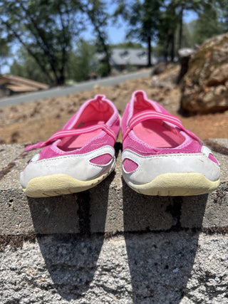 12F Lands' End Womens Mary Jane Sneakers Water Shoe-BERMUDA PINK SIZE: 10 RSV