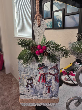 Christmas snowman scene chopping board|123357