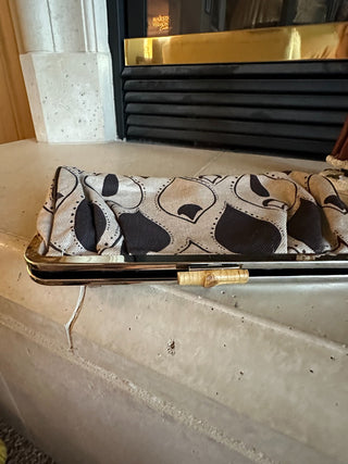 Old Navy Clutch Purse, canvas, tan/brown RCD