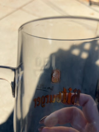JW ONE Bitburger Bier Mass Krug 0.5L Handled Mug Glass Euro Import Beer FLSM