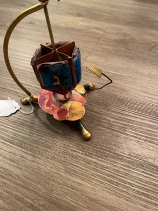 GARY ROSENTHAL JUDAICA  DREIDEL METAL AND GLASS ENAMEL SCULPTURE  RSV