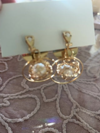 Gold tone clip earrings