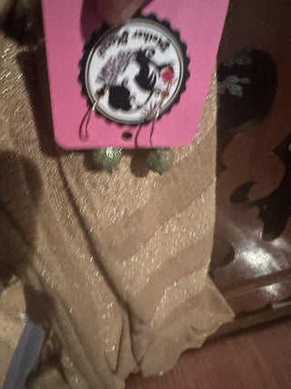 Green decorative earrings #62 VV MTS|63249