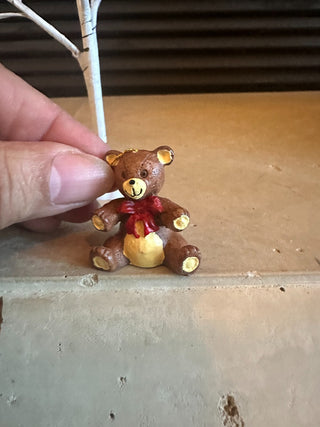 Vtg. Teddy Bear Ornament (1980's) 1.25" RCD|95477