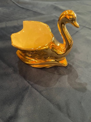 VNTG McCoy 24K Plated Swan Planter (MTS)|64139