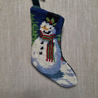 Mini Needlepoint Snowman Stocking MTS|124048