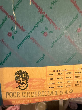Madam Alexander doll poor Cinderella  RCD