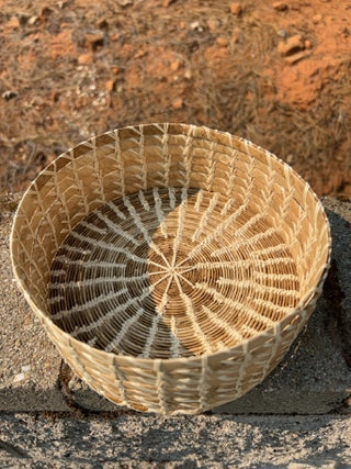8” Woven Seagrass Basket with Shells
