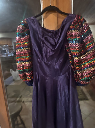 Halloween Costume hand made vintage sequince sleeves dress #63 VV MTS|121489