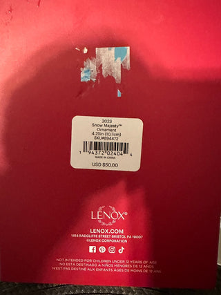 Ornament Lenox Snow Majesty 2023 MTS|132044