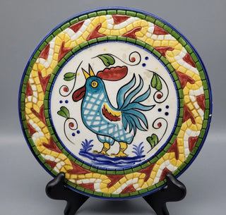 Mosiac Rooster Trivet By Clay Art 8" Diameter #62 VV MTS