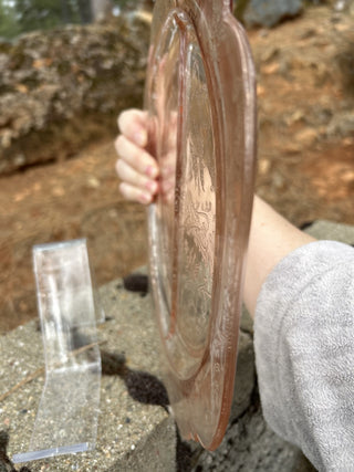 Federal Glass - Madrid Pink Impressed Depression Glass Divided Plate / Platter MTS|63086
