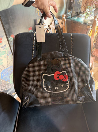 Hello Kitty Black Polka Dot Zipper Tote Bag #63 VV MTS