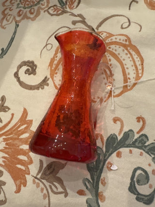 Vintage Orange Crackle Glass Pitcher w/Clear Handle MTS|105000