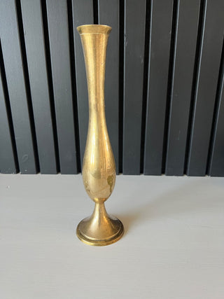 Vintage brass bud vase 10” RSV