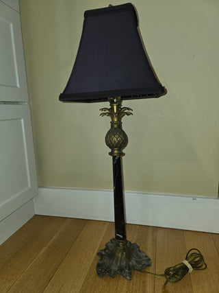 MTS Vtg Brass & Marble Pineapple Lamp - WORKS