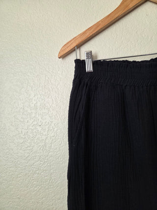 Design History black gauze pants with eyelet hem RSV