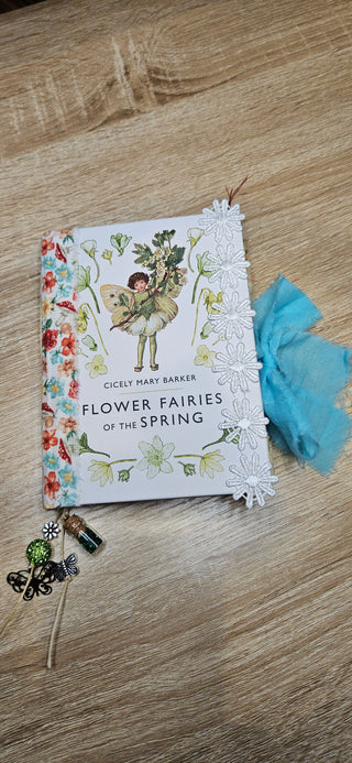 Flower Fairies Handmade Junk Journal with Lace and Charm