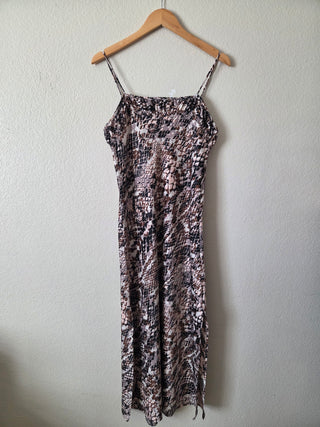 Anthroplogie croc printed satin midi dress RSV 07N