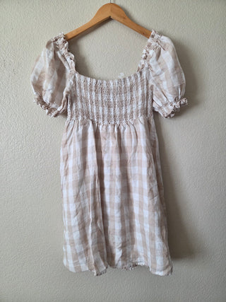 House of Harlow gingham smocked top babydoll dress RSV 07N