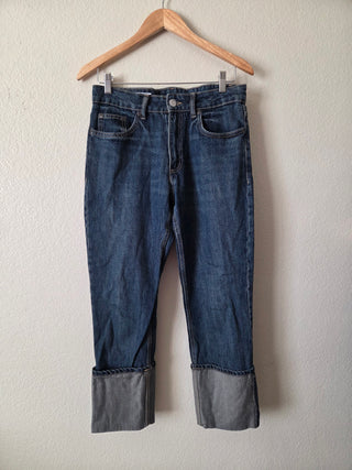 Zara mid waist cuffed denim jeans 07N